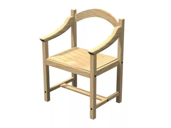 Workbench Wood Chair 3d model Workbench Wood Chair 3d model