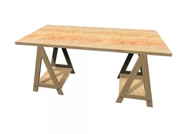 Workbench Wood Table 3d model Workbench Wood Table 3d model