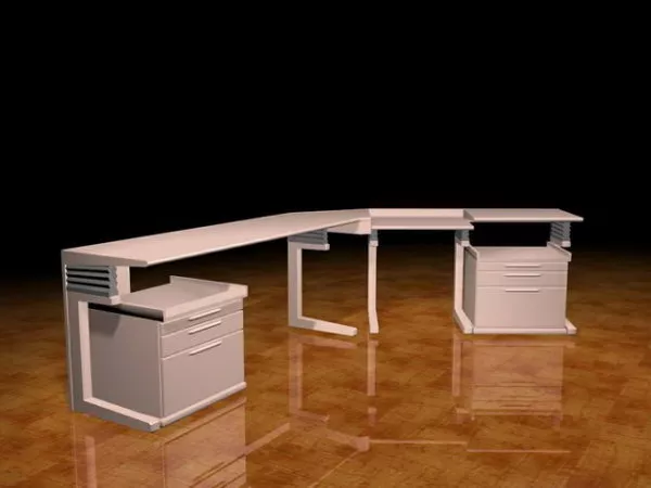 Workstation Desk 3d model Workstation Desk 3d model