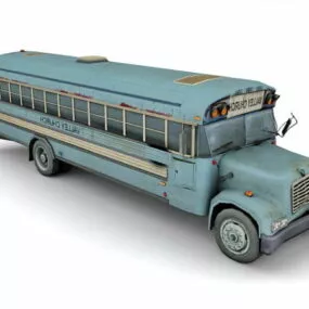 Wrecked Church Bus 3d model