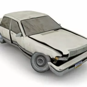 Wrecked Sedan Car 3d model