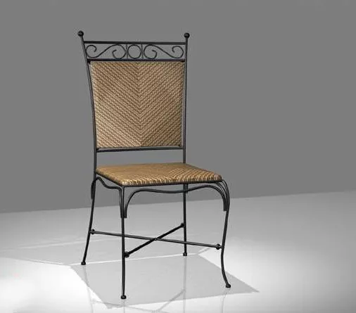 Wrought Iron And Wicker Dining Chair 3d model Wrought Iron And Wicker Dining Chair 3d model
