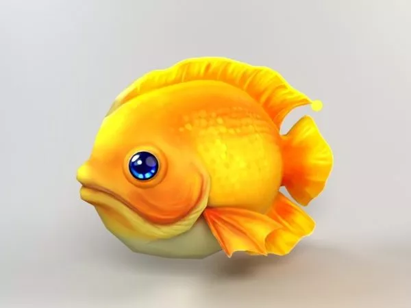 Yellow Cartoon Fish 3d model Yellow Cartoon Fish 3d model