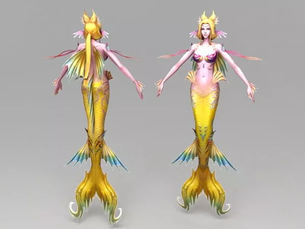 Yellow Mermaid 3d model Yellow Mermaid 3d model