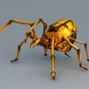 Yellow Spider Monster 3d model
