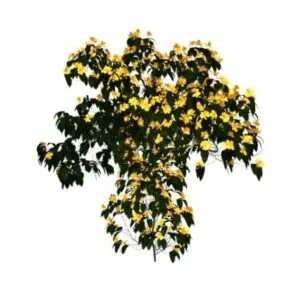 Yellow Blossoms On Tree 3d model