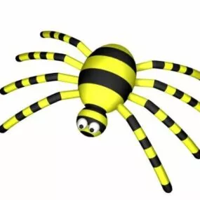 Toy Yellow Cartoon Spider 3d model