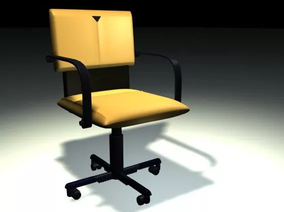 Yellow Revolving Chair 3d model Yellow Revolving Chair 3d model