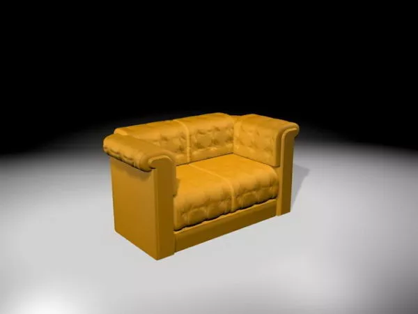 Yellow Tufted Loveseat 3d model Yellow Tufted Loveseat 3d model
