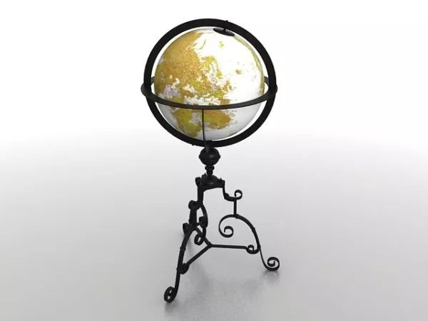 Yellow World Globe 3d model Yellow World Globe 3d model