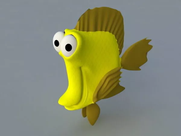 Yellowfish Cartoon Character 3d model Yellowfish Cartoon Character 3d model