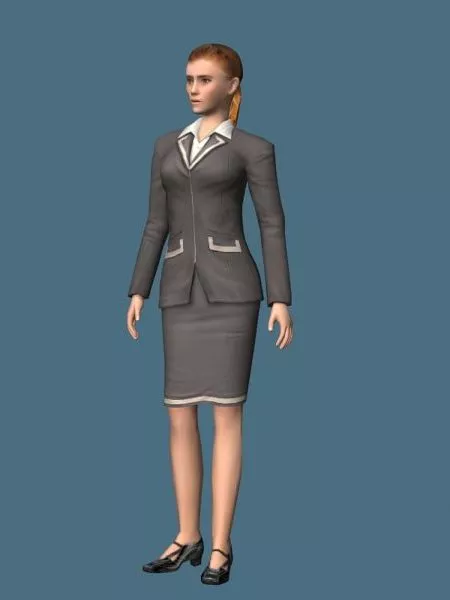 Businesswoman Sitting Character 3d model