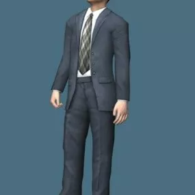 Young Businessman In Standing Pose 3d model