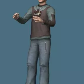 Young Man In Sportswear Character 3d model