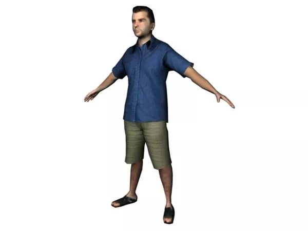 Young Man Standing In Shirt 3d model Young Man Standing In Shirt 3d model