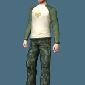 Young Man Standing & Rigged 3d model