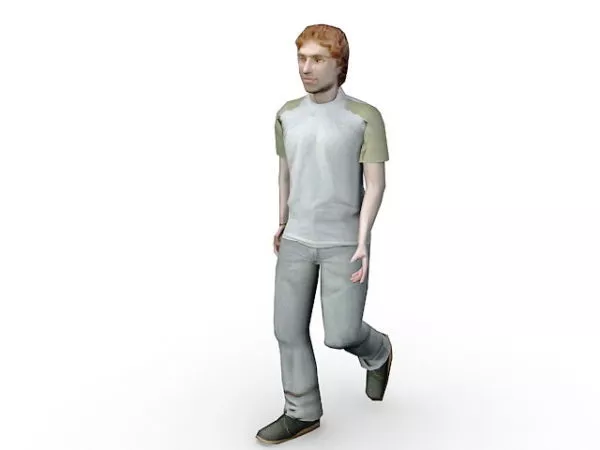 Young Man Walking 3d model Young Man Walking 3d model