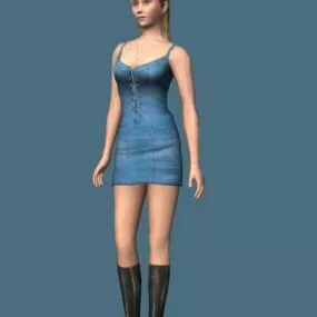 Beauty Young Girl Standing Rigged 3d model