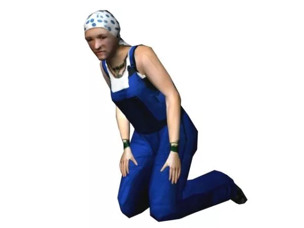 Character Young Woman Kneeling Down 3d model Character Young Woman Kneeling Down 3d model