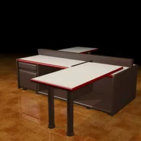 Z Shaped Office Workstation 3d model