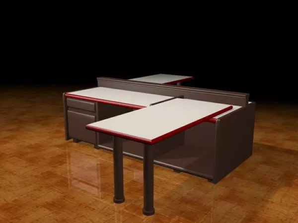 Z Shaped Office Workstation 3d model Z Shaped Office Workstation 3d model
