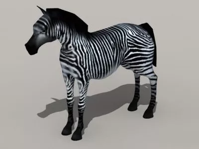 Zebra Animal In African Grass Field 3d model