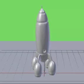 Tintin Cartoon Spacecraft 3d model