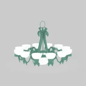 12 Arm Metal Chandelier 3d model