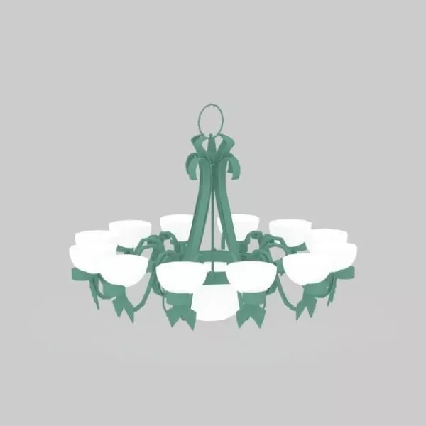 12 Arm Metal Chandelier 3d model 12 Arm Metal Chandelier 3d model