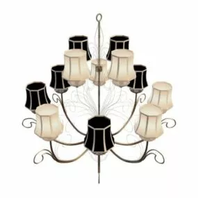 12 Arm Antique Chandeliers 3d model