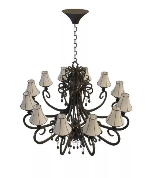 12 Arm Antique Wrought Iron Light 3d model 12 Arm Antique Wrought Iron Light 3d model