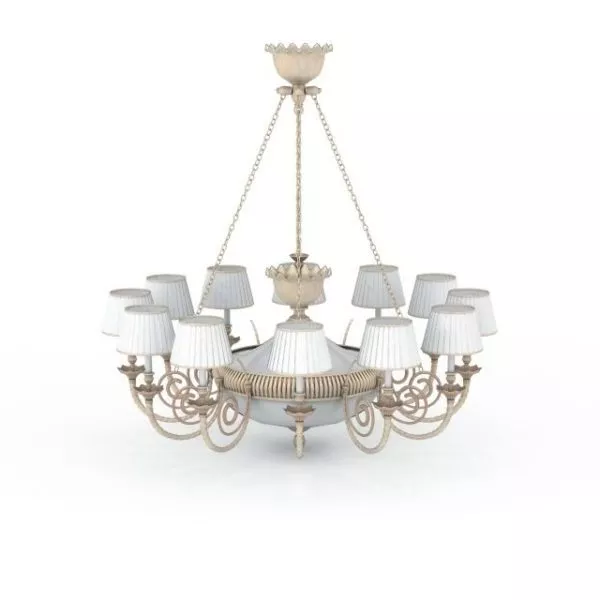 12 Light Brass Arm Chandelier 3d model 12 Light Brass Arm Chandelier 3d model