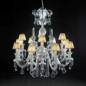 Living Room 12 Lights Chandeliers Shades 3d model