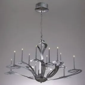 Living Room 12 Lights Chrome Chandelier 3d model