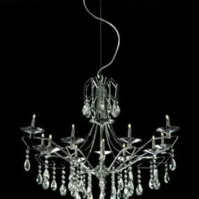 12 Lights Living Room Crystal Chandelier 3d model