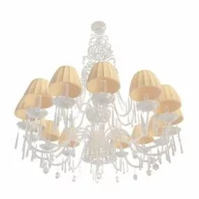 14 Arm Antique Crystal Chandelier 3d model
