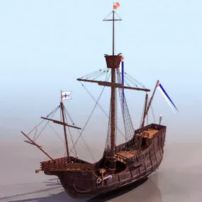 Watercraft Spain Three-masted Sailing Ship 3d model