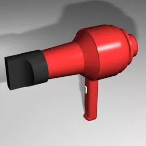 Electric Red Hair Dryer 3d model