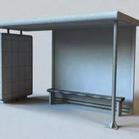 Street Bus Stop Shelter 3d model