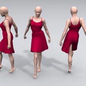 Female Mannequin Red Dress 3d model