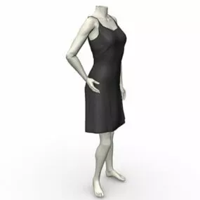 Female Mannequin Black Dress 3d model