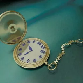 Vintage Gold Pocket Watch 3d model