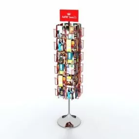 Bookstore Magazine Display Rack 3d model