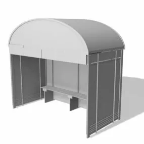 City Street Bus Stop Shelter 3d model