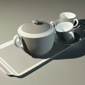 Porcelain Coffee Tea Set 3d model
