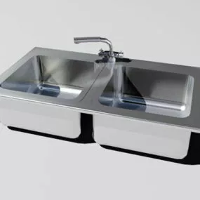 Kitchen Stainless Steel Sink 3d model
