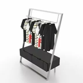 Supermarket Clothing Display Rack 3d model