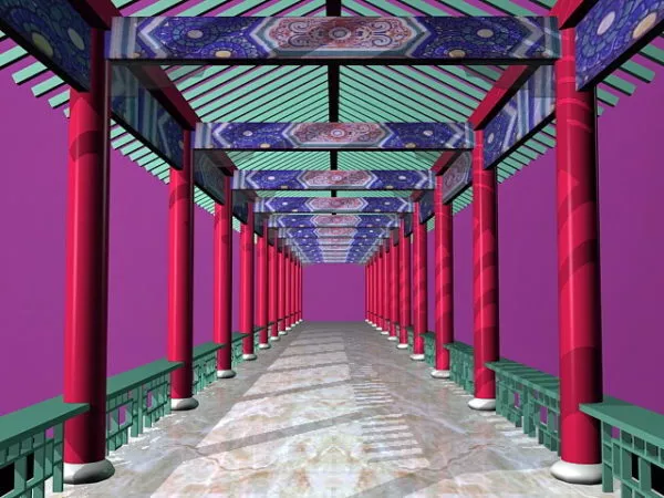 Wood Pergola Structure Frames 3d model