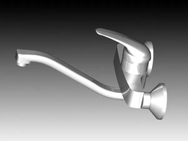 Chrome Pull-out Kitchen Faucet 3d model Chrome Pull-out Kitchen Faucet 3d model