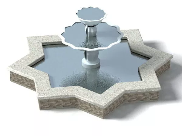 Fountain With Ivy Plant Decorative 3d model